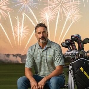 Masters Collection Golf Polo Shirt Mens Large Blue Yellow Striped Pima Cotton